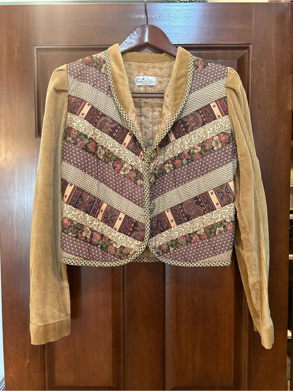 Vintage Canvasbacks Patchwork Tapestry Jacket Large Prairie Cottagecore Boho